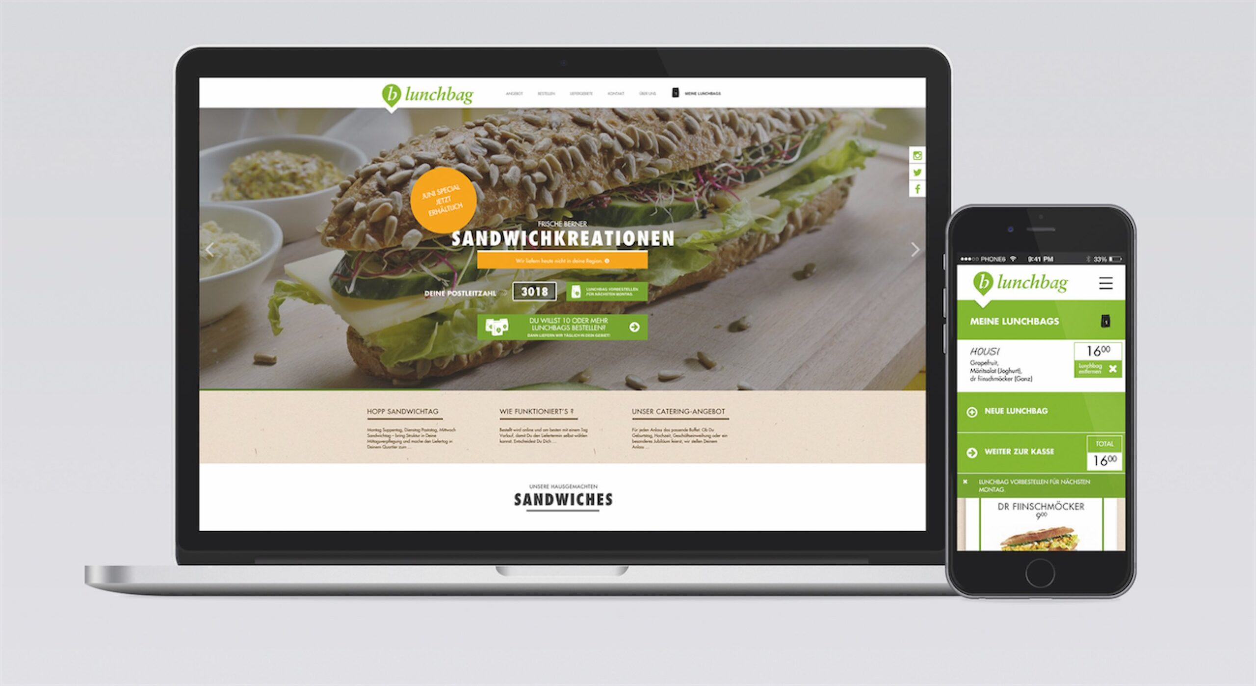 WooCommerce Onlineshop von lunchbag.ch